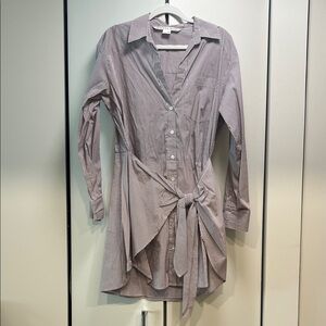 Veronica Beard Striped Shirt Dress - Burgundy